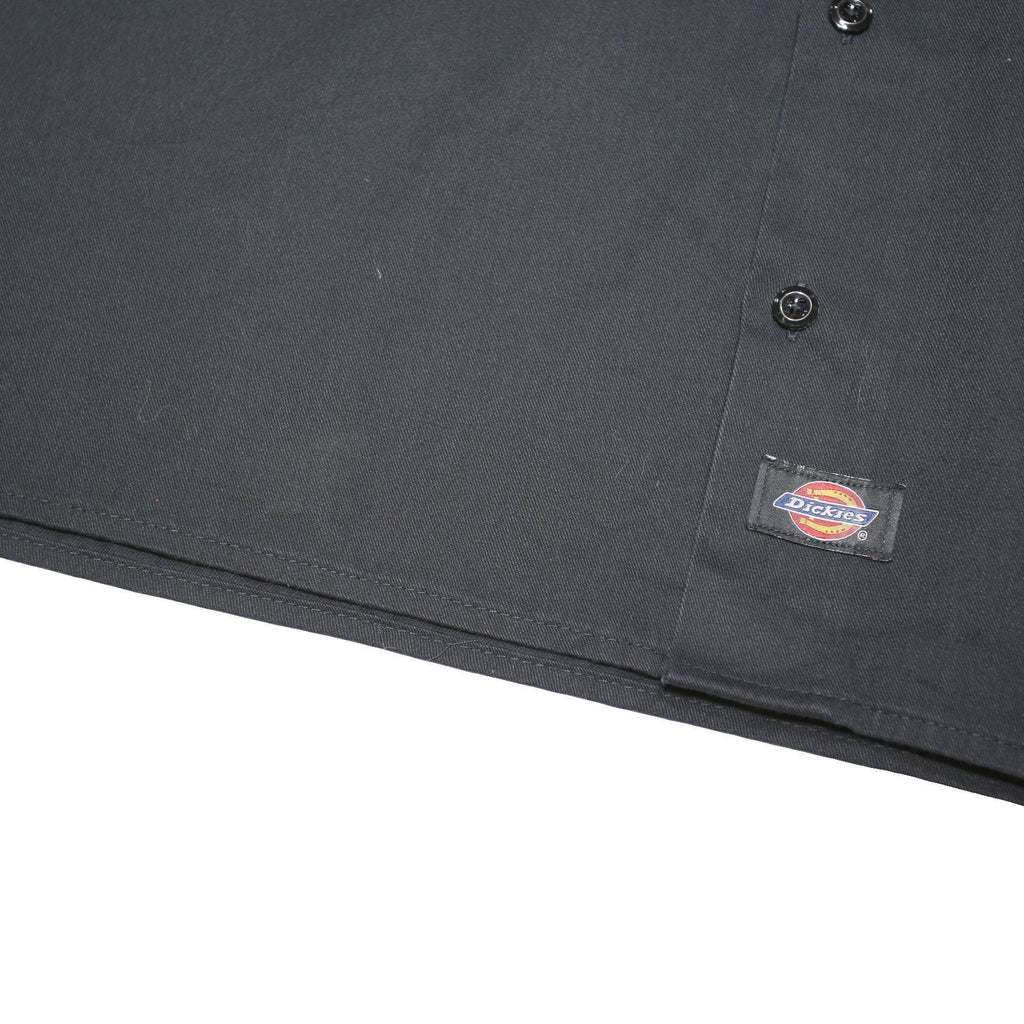 DICKIES Mens Black Work Shirt Button Short Sleeve M Durable Polyester
