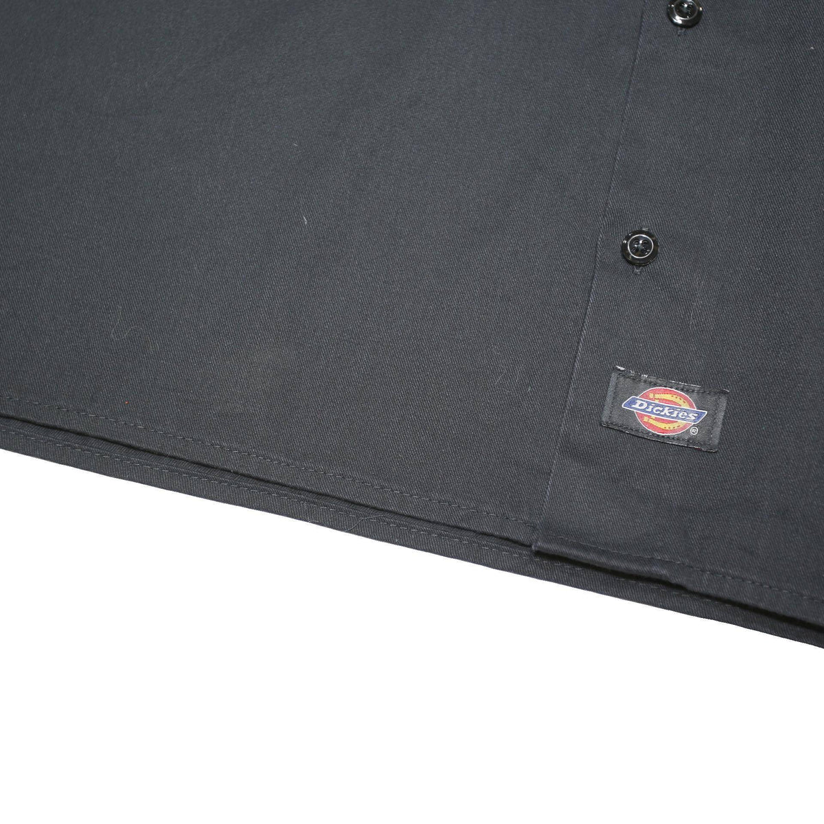 DICKIES Mens Black Work Shirt Button Short Sleeve M Durable Polyester