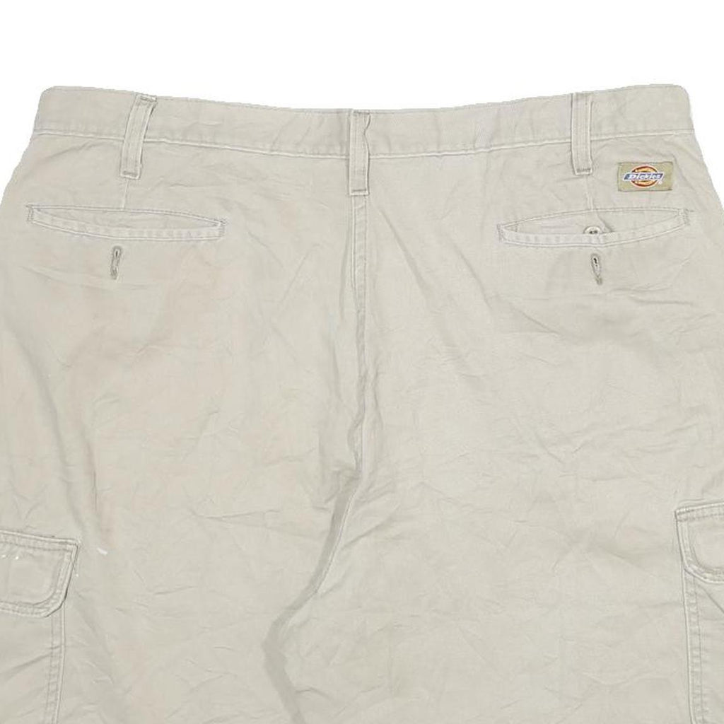 DICKIES Mens Shorts Beige Cargo Cotton Blend 2XL W36 Workwear Pockets