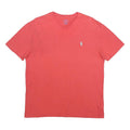 POLO RALPH LAUREN Mens Red V Neck T-Shirt M Casual Cotton Summer