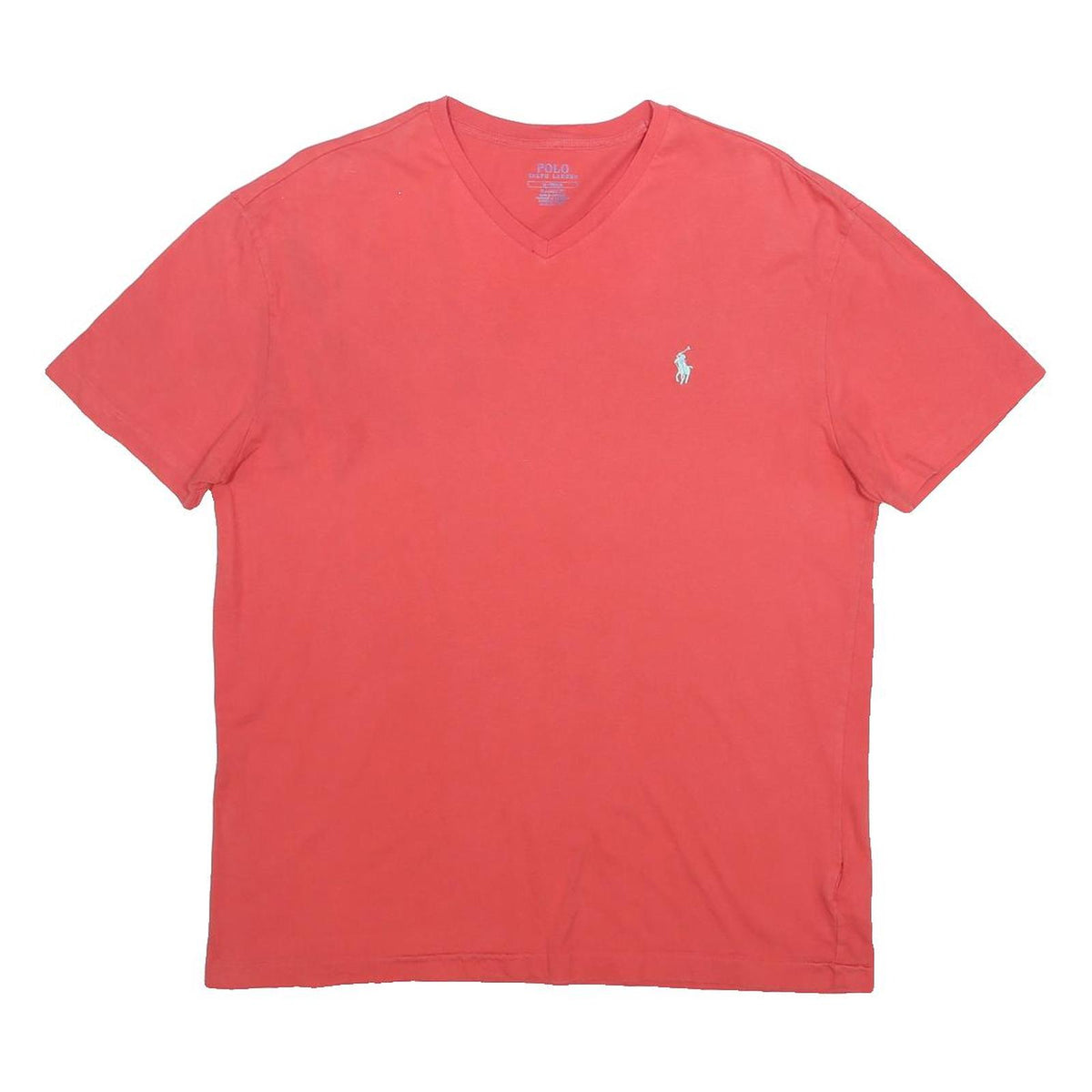 POLO RALPH LAUREN Mens Red V Neck T-Shirt M Casual Cotton Summer