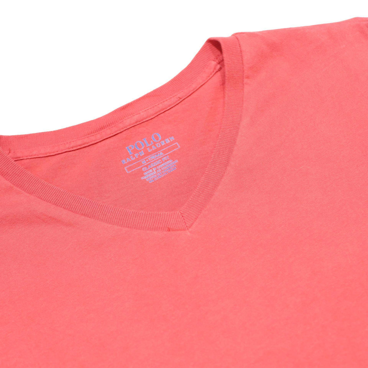 POLO RALPH LAUREN Mens Red V Neck T-Shirt M Casual Cotton Summer