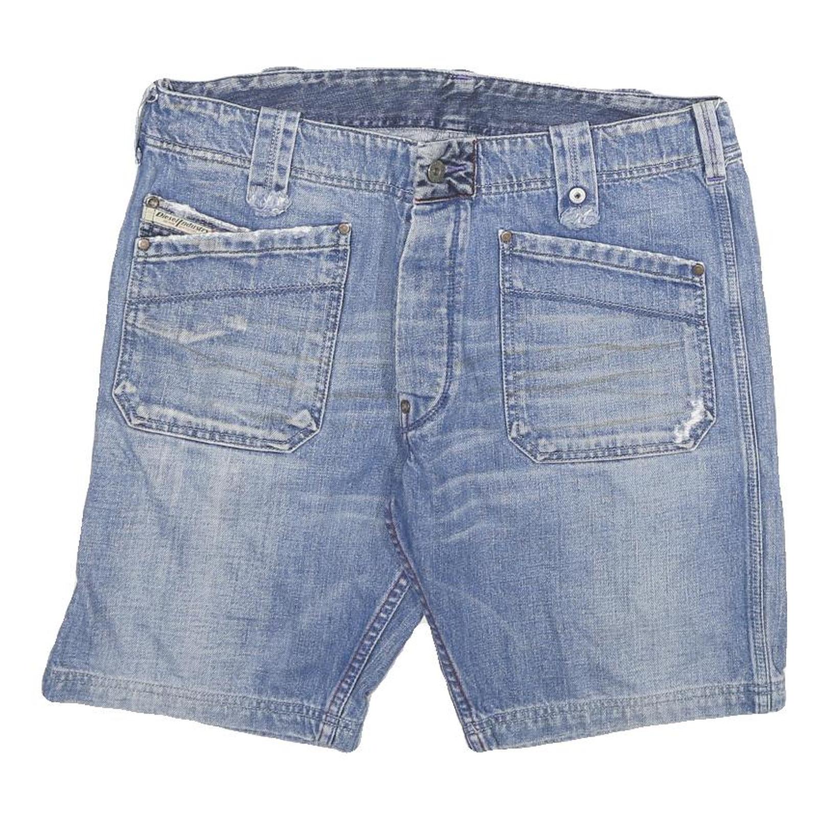 DIESEL Mens Shorts Blue Denim Casual XL W34 Relaxed Fit Cotton Blend