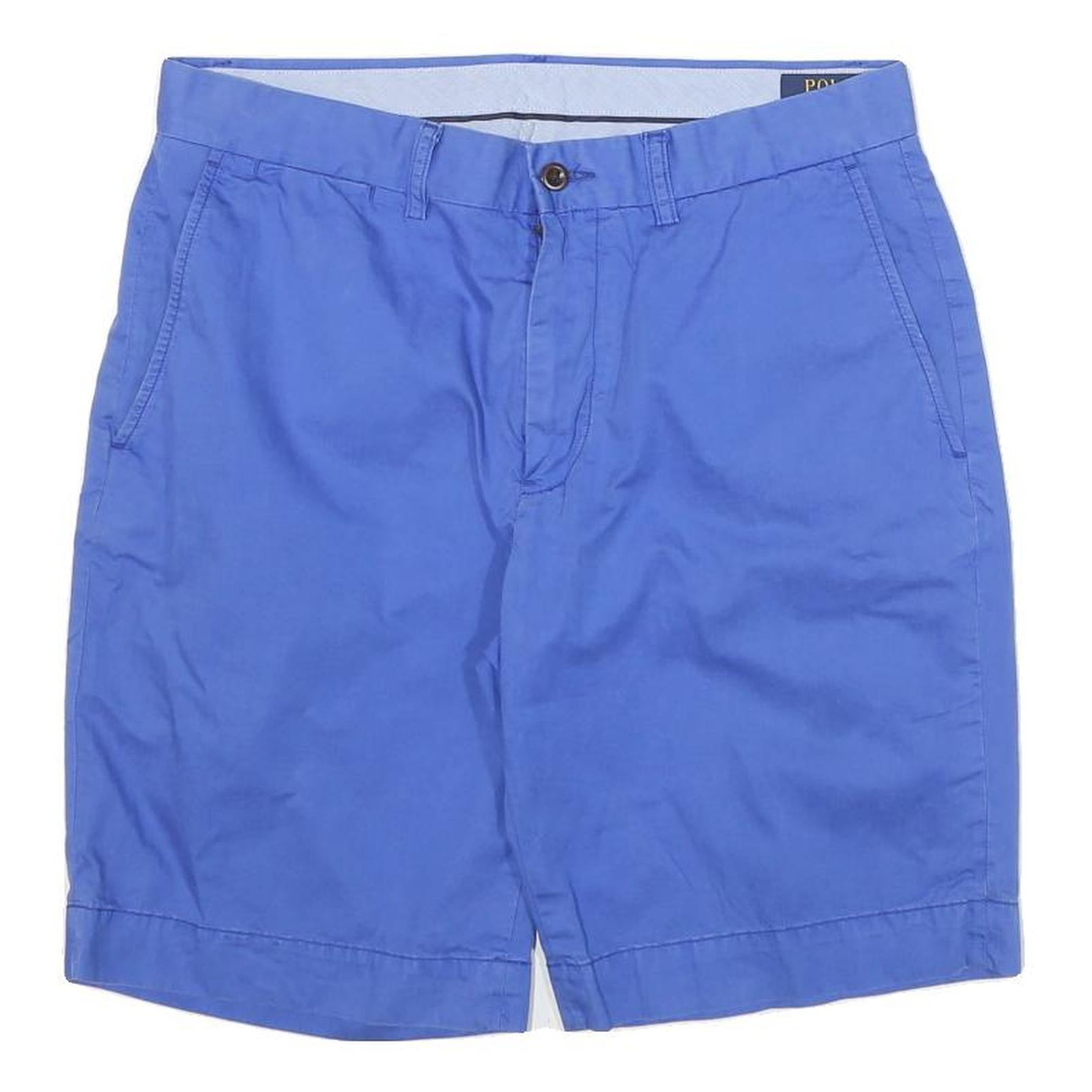 POLO RALPH LAUREN Mens Shorts Blue Casual Plain L W31 Cotton Blend Comfortable
