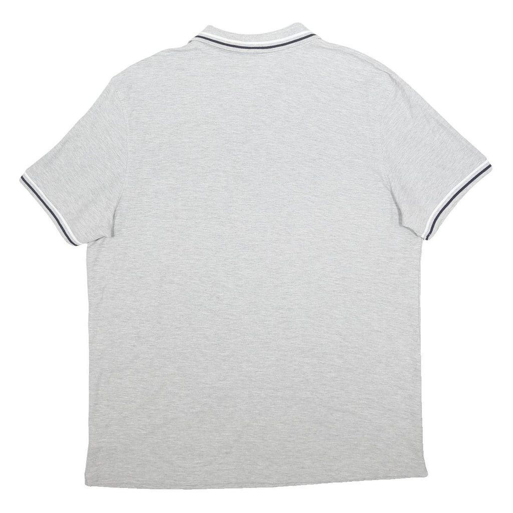 LOTTO Mens Grey Basic Polo Shirt 2XL Cotton Blend Short Sleeve Sports