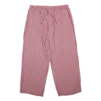 M&S Womens Cotton Loose Red & White Striped Trousers W30 L26 Casual Comfortable