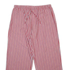 M&S Womens Cotton Loose Red & White Striped Trousers W30 L26 Casual Comfortable