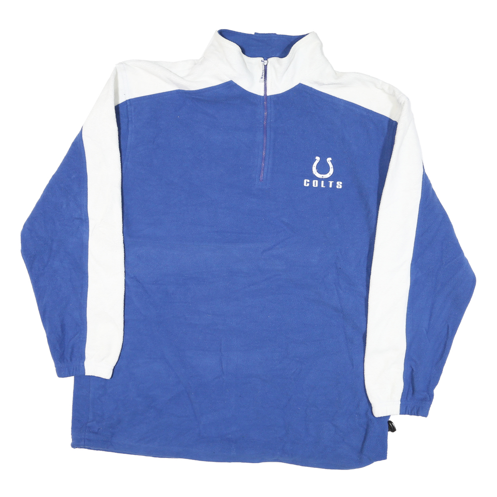 NFL Mens Blue & White Plain Pullover Crew Neck Basic Knit XL Colts Logo NFL