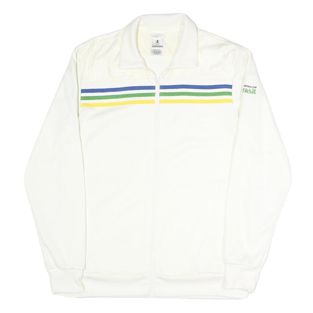 ADIDAS Mens White World Cup Brasil Track Jacket M Polyester Blend Jersey Long