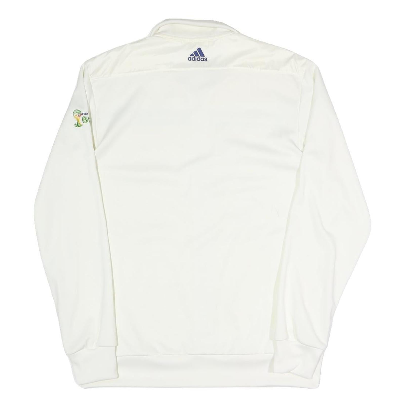ADIDAS Mens White World Cup Brasil Track Jacket M Polyester Blend Jersey Long