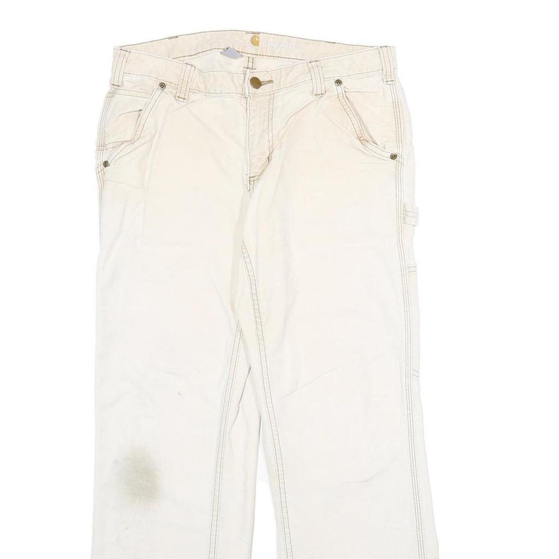 CARHARTT Womens Cotton Blend Beige Classic Straight Trousers W30 L30 Workwear