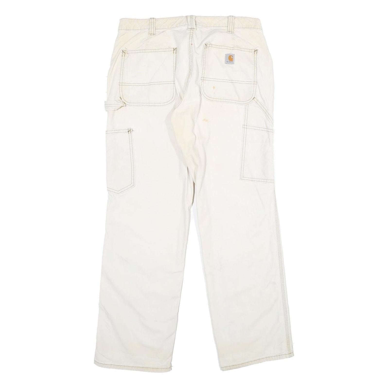 CARHARTT Womens Cotton Blend Beige Classic Straight Trousers W30 L30 Workwear