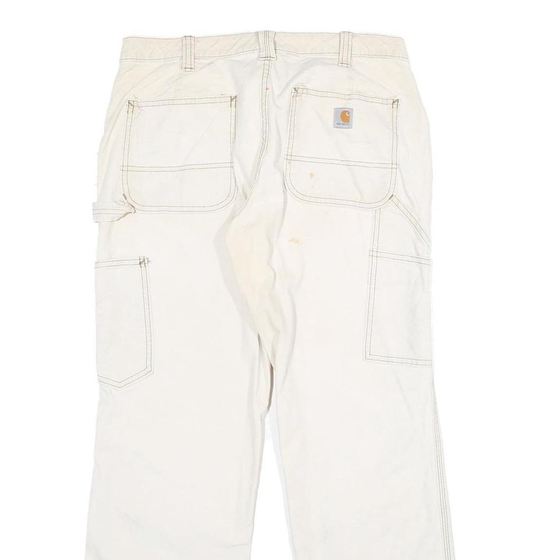 CARHARTT Womens Cotton Blend Beige Classic Straight Trousers W30 L30 Workwear