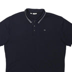 CALVIN KLEIN GOLF Mens Navy Polo Collar 2XL Cotton Blend Golf Top CK Logo