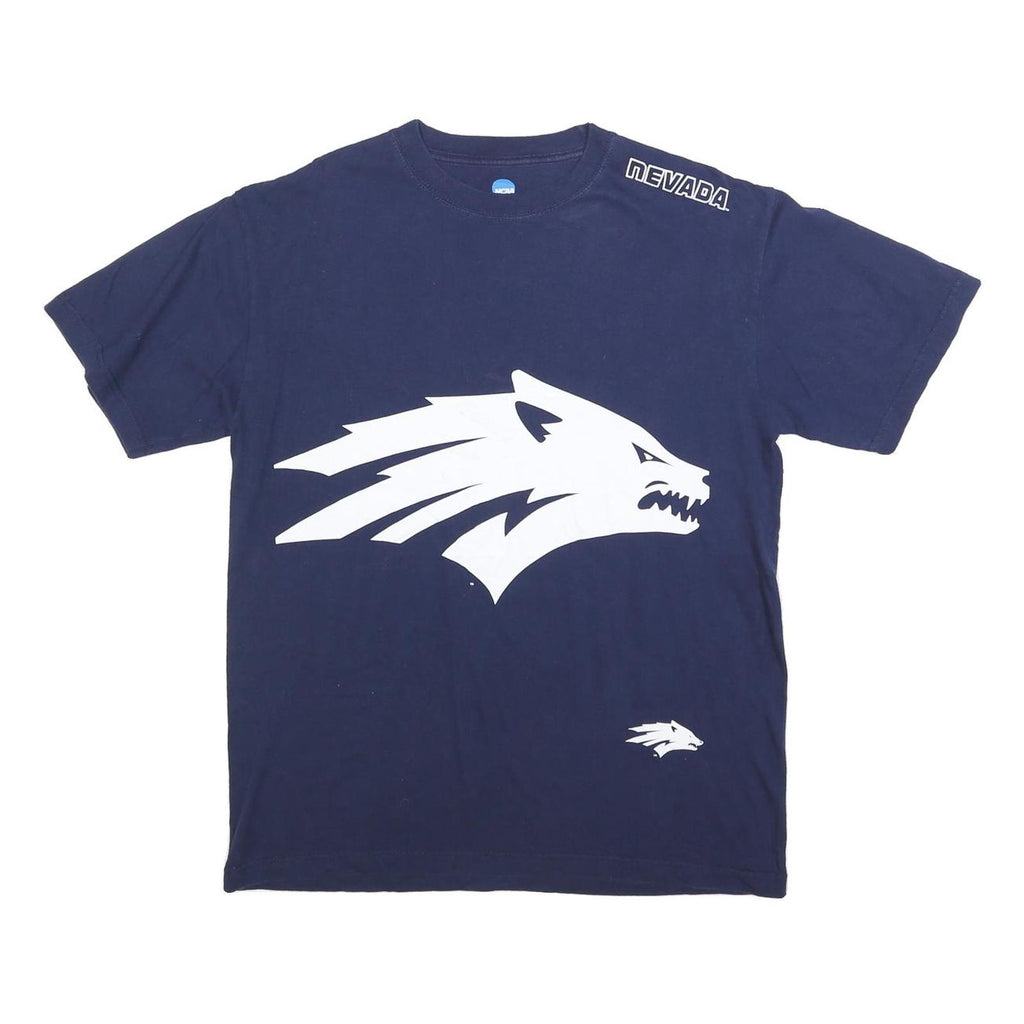 NCAA Mens Navy Blue Graphic T-Shirt L Short Sleeve Crew Neck Cotton Blend