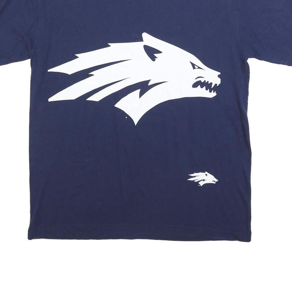 NCAA Mens Navy Blue Graphic T-Shirt L Short Sleeve Crew Neck Cotton Blend