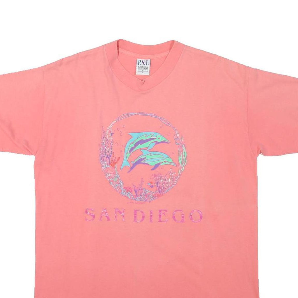 PSI Womens Pink Cotton Blend T-Shirt L Short Sleeve Crew Neck Casual Wear