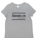 REEBOK Womens Grey Classic Cotton Blend T-Shirt Dress Short Sleeve M Casual