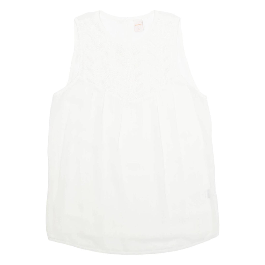 ZEBRA Womens Top White Sleeveless L