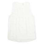 ZEBRA Womens Top White Sleeveless L