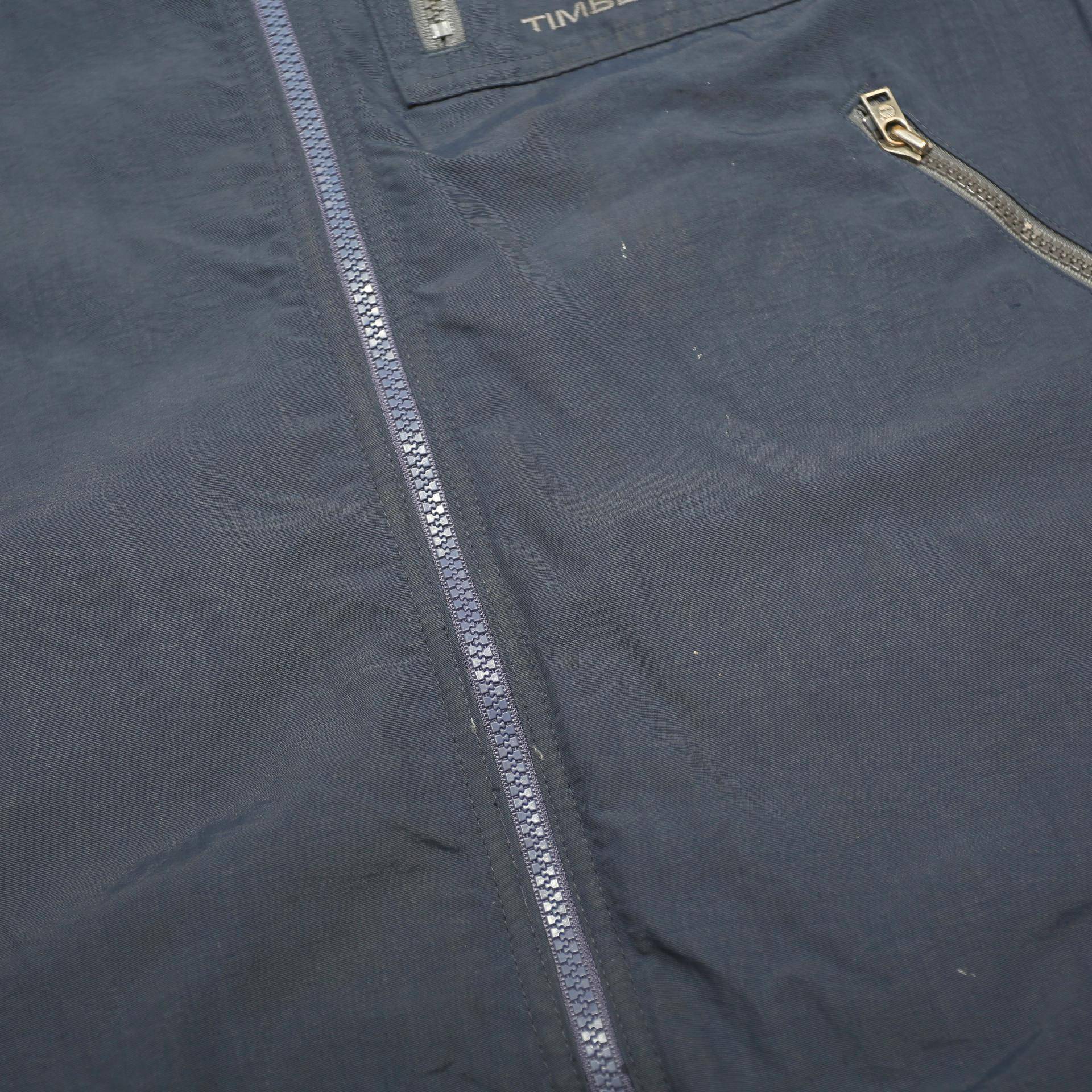 TIMBERLAND Mens Blue XL Jacket Polyester Blend Plain Zip Outdoor Casual