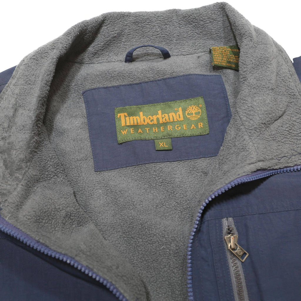 TIMBERLAND Mens Blue XL Jacket Polyester Blend Plain Zip Outdoor Casual