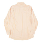 TOMMY HILFIGER Mens Beige & Cream Stripe Shirt M Regular Fit Cotton Blend Button