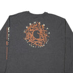 CARHARTT Mens Charcoal Grey Graphic Long Sleeve Crew Neck T-Shirt 2XL