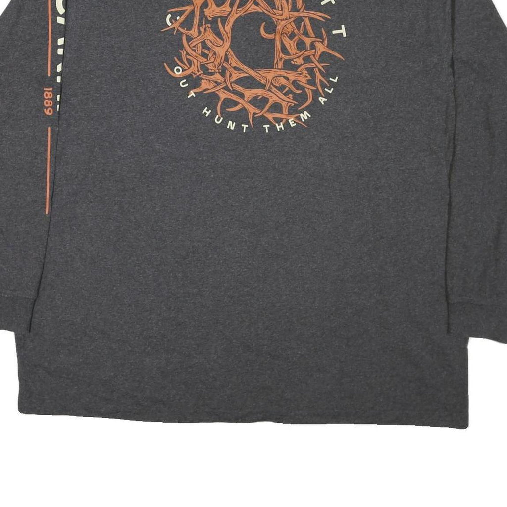 CARHARTT Mens Charcoal Grey Graphic Long Sleeve Crew Neck T-Shirt 2XL