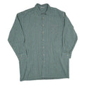 Mens Blue & Green Striped Cotton Blend Shirt XL Casual Long Sleeve Front Pocket