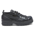 PUMA Mens Lace-Up Trainers Black Leather UK 6 Casual Comfort Durable