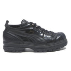 PUMA Mens Lace-Up Trainers Black Leather UK 6 Casual Comfort Durable