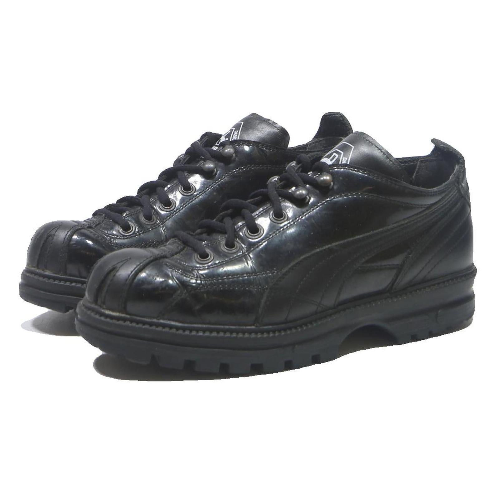 PUMA Mens Lace-Up Trainers Black Leather UK 6 Casual Comfort Durable