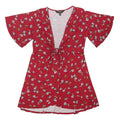 LIPSY LONDON Womens Red Floral Day Dress Cotton Blend Short Sleeve Mini UK 12