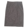 Womens Straight Skirt Brown Knee Length Wool Striped M