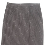 Womens Straight Skirt Brown Knee Length Wool Striped M