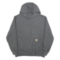 CARHARTT Mens Grey Hoodie L Cotton Pullover Pocket Casual Workwear Sweatshirt