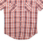 LEVI'S Mens Red & Blue Check Shirt M Cotton Short Sleeve Button Pockets