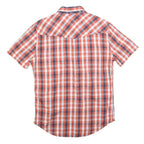 LEVI'S Mens Red & Blue Check Shirt M Cotton Short Sleeve Button Pockets