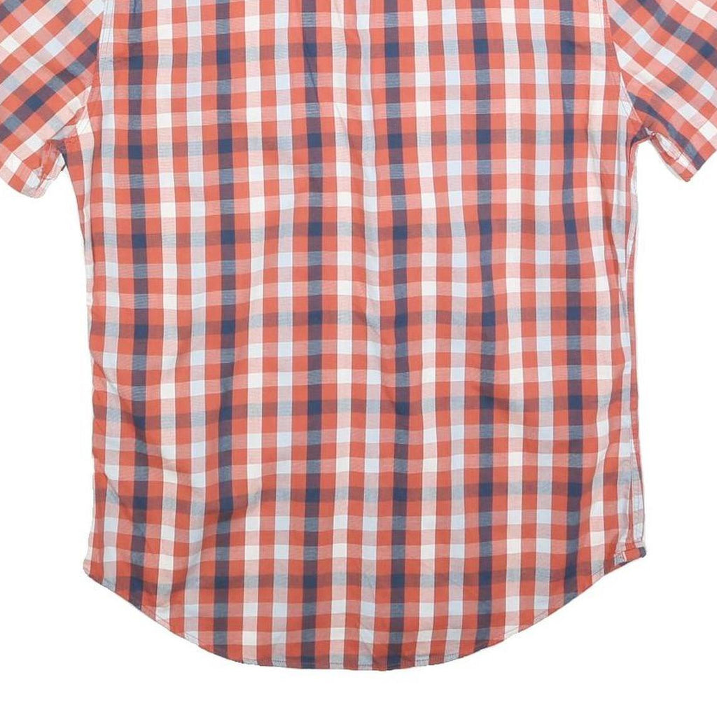 LEVI'S Mens Red & Blue Check Shirt M Cotton Short Sleeve Button Pockets