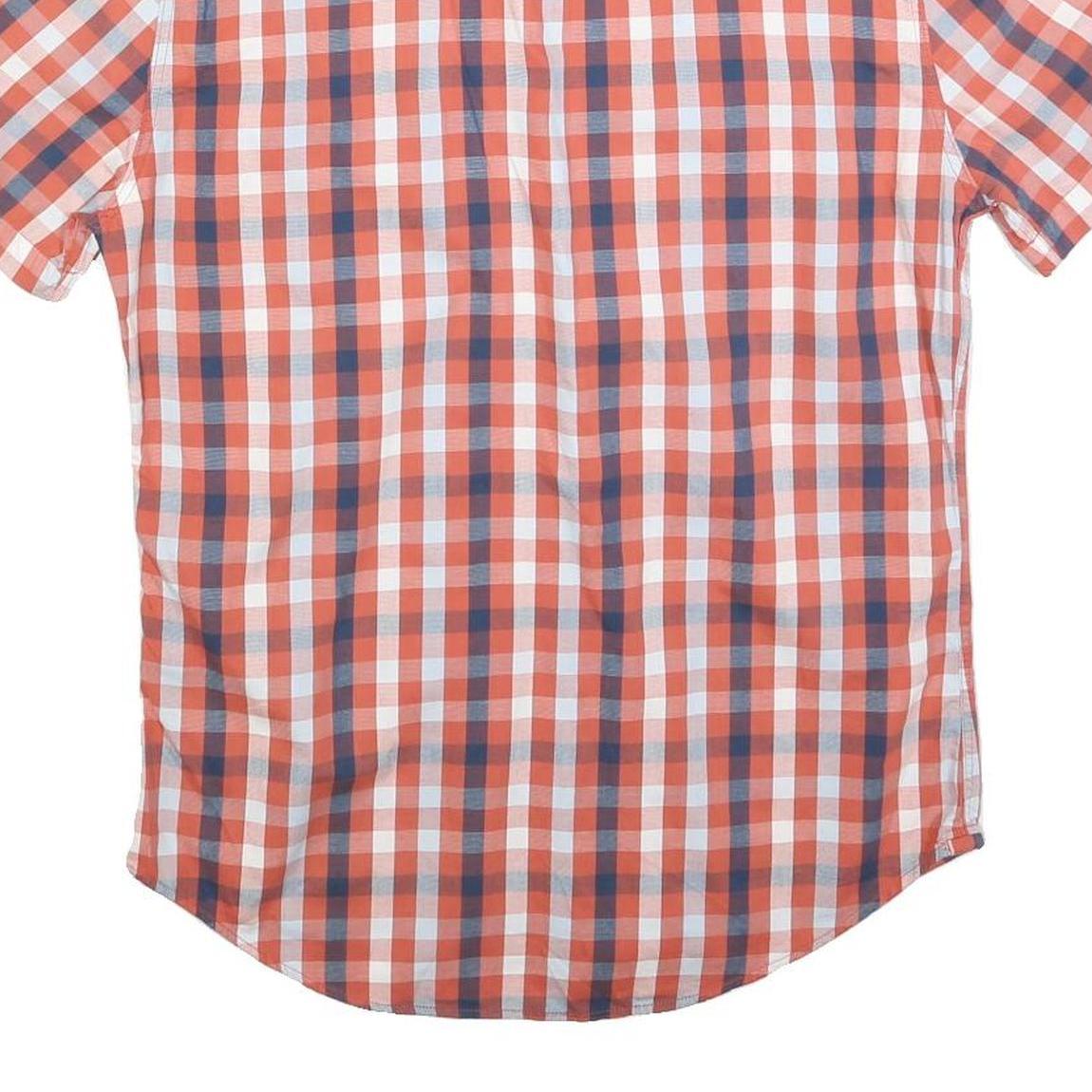 LEVI'S Mens Red & Blue Check Shirt M Cotton Short Sleeve Button Pockets