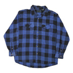 FIELD & STREAM Mens Blue & Black Plaid Shirt XL Casual Cotton Blend Long Sleeve