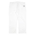 DICKIES Mens Cotton Blend White Relaxed Straight Trousers W40 L30 Workwear
