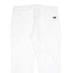 DICKIES Mens Cotton Blend White Relaxed Straight Trousers W40 L30 Workwear