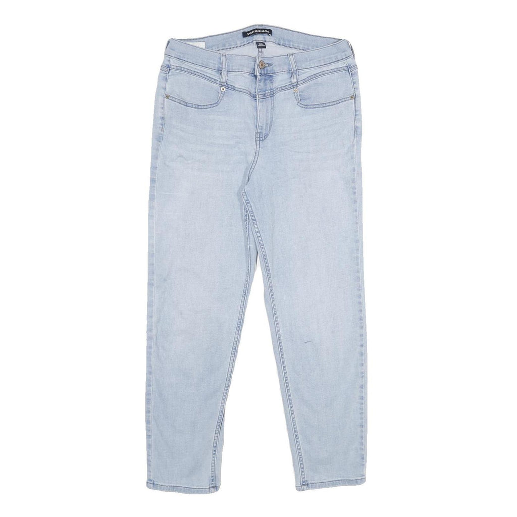 CALVIN KLEIN JEANS Womens Jeans Blue Relaxed Straight Denim Light W30 L28 Zip