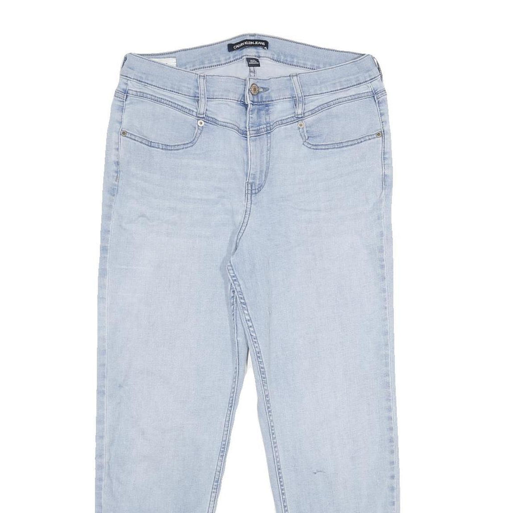 CALVIN KLEIN JEANS Womens Jeans Blue Relaxed Straight Denim Light W30 L28 Zip