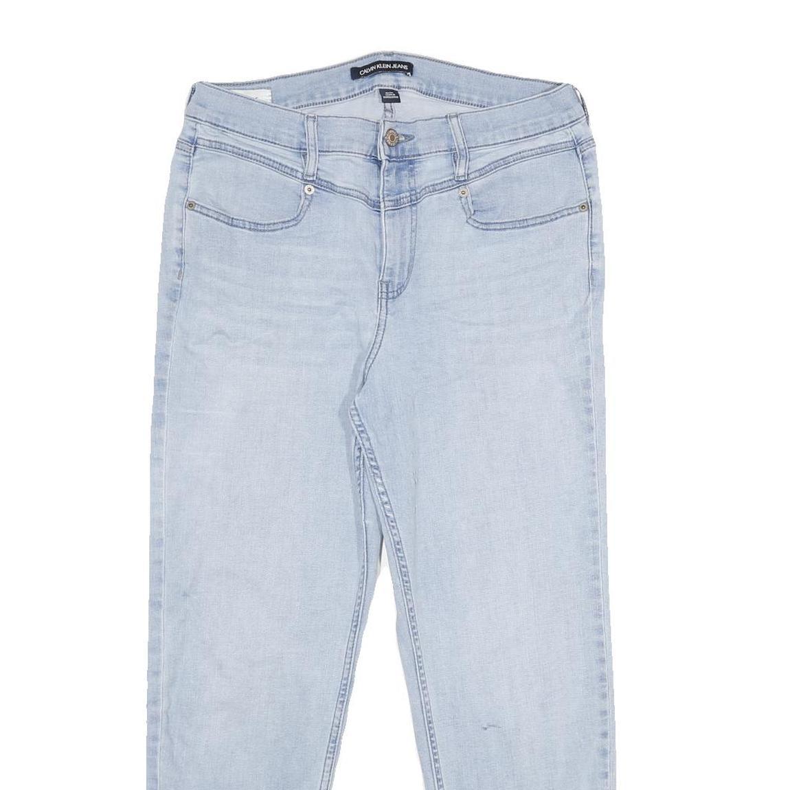 CALVIN KLEIN JEANS Womens Jeans Blue Relaxed Straight Denim Light W30 L28 Zip