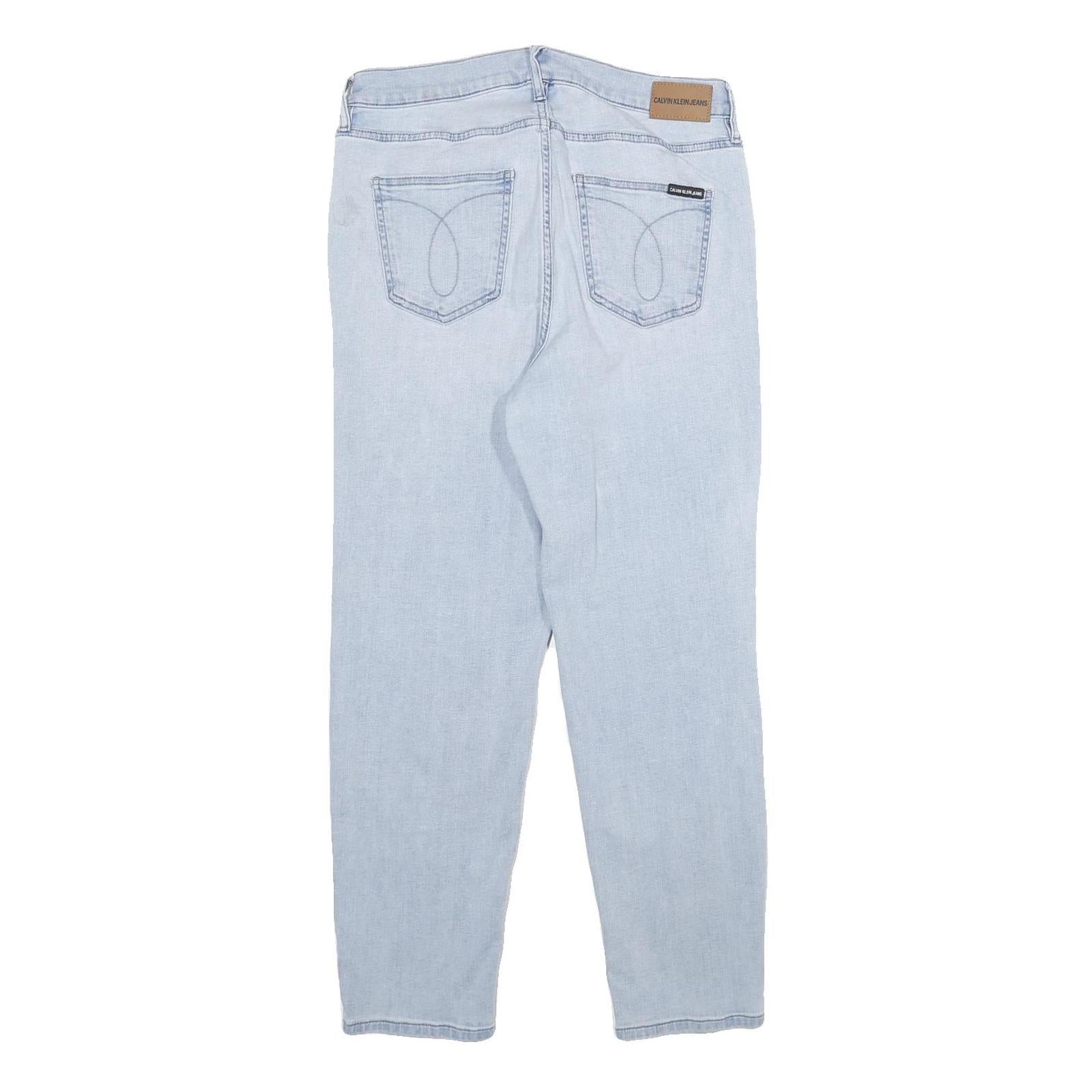 CALVIN KLEIN JEANS Womens Jeans Blue Relaxed Straight Denim Light W30 L28 Zip