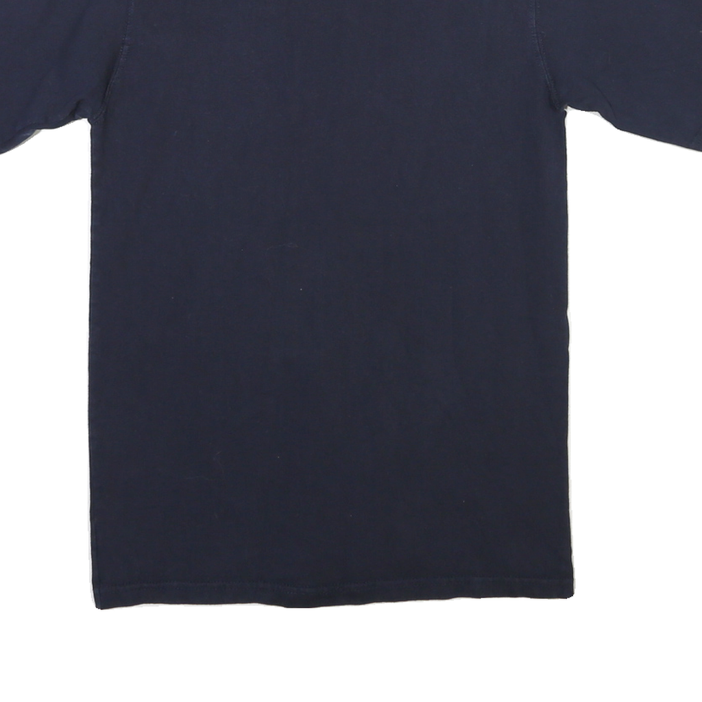 CHAMPION Mens Navy Blue Graphic T-Shirt S Short Sleeve Crew Neck Cotton Blend
