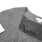 MONSOON Womens Grey Cotton Blend Shift Dress Short Sleeve UK 14 Elegant Workwear